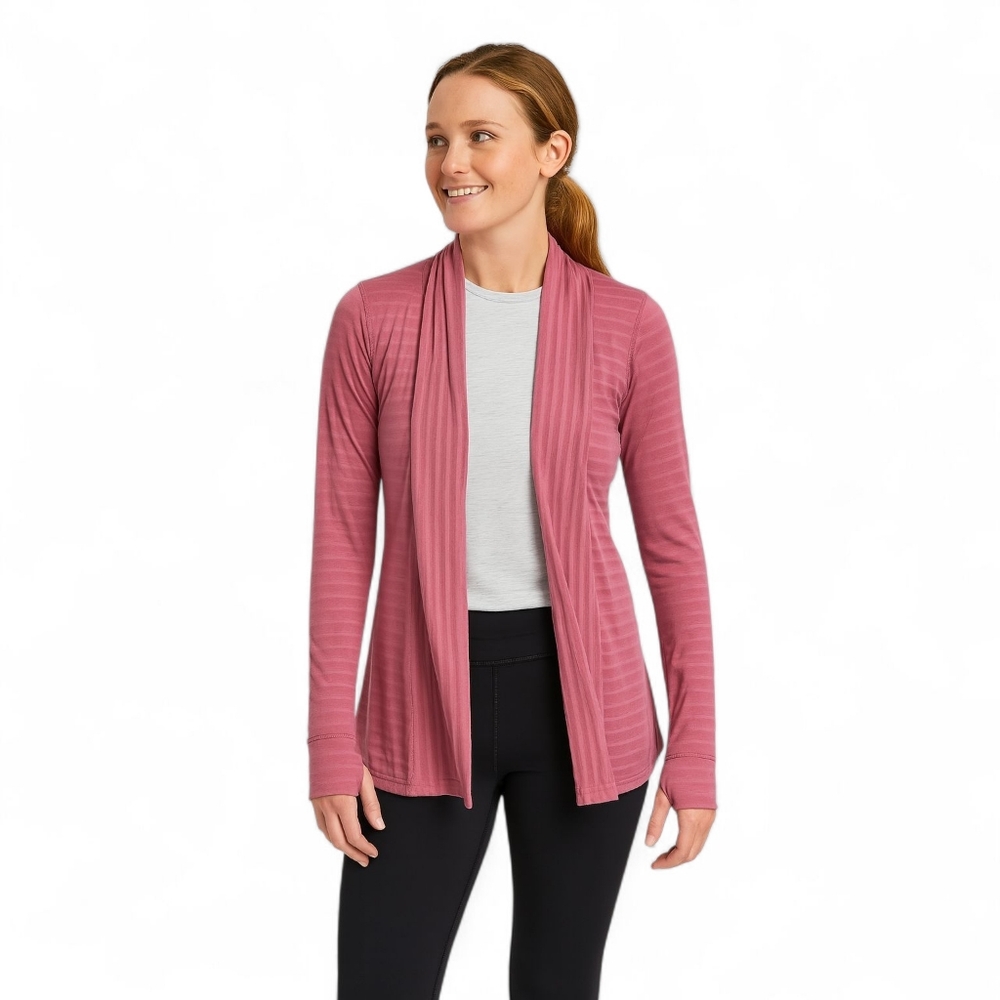 Ibex Shadow Stripes Merino Wool Blend Outdoor Winter Hiking Cardigan - Women's